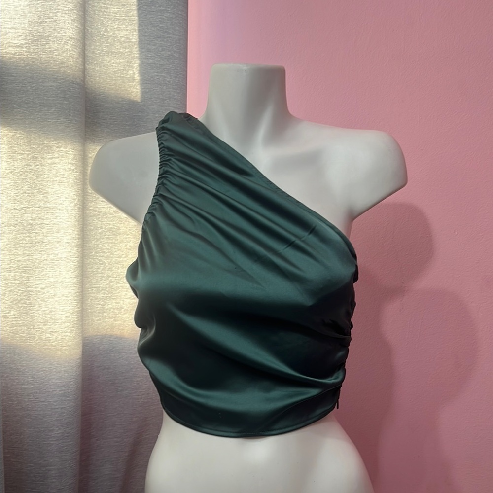Elegant One-Shoulder Satin Top